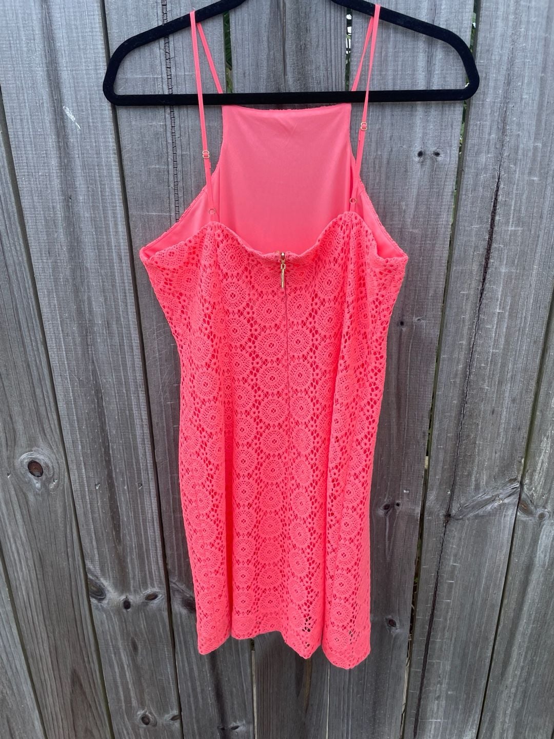 Lilly Pulitzer Pink Lace High Neck Dress Size L 3