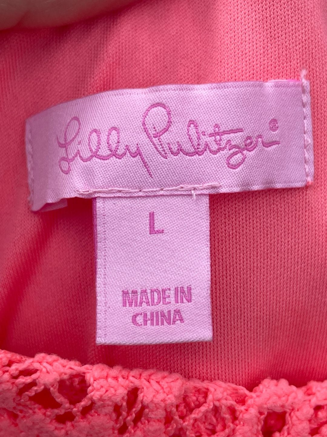 Lilly Pulitzer Pink Lace High Neck Dress Size L 4