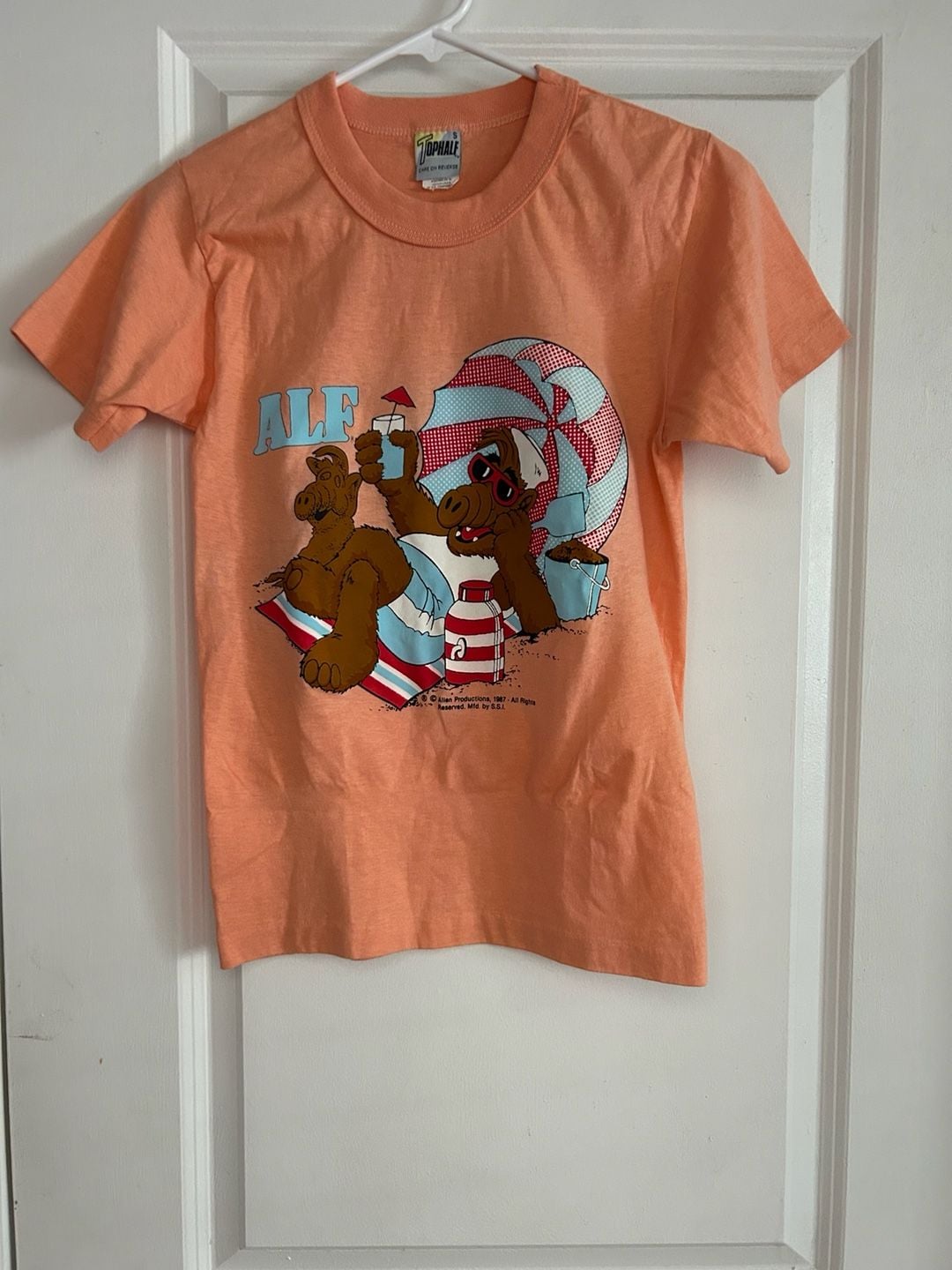 Vintage 1987 ALF Beach Graphic T-Shirt Size S 2