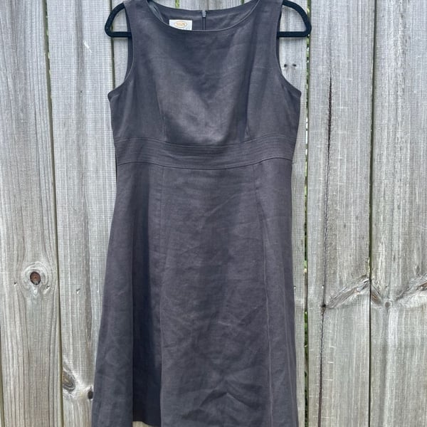 Talbots Petites 100% Irish Linen Sleeveless Dress Black Size 10