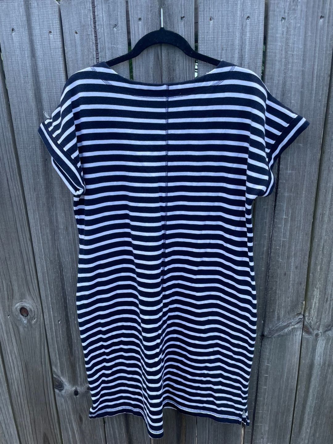 T by Talbots 100% Cotton Striped Lace-Up Terry Sweatshirt Dress XL 5