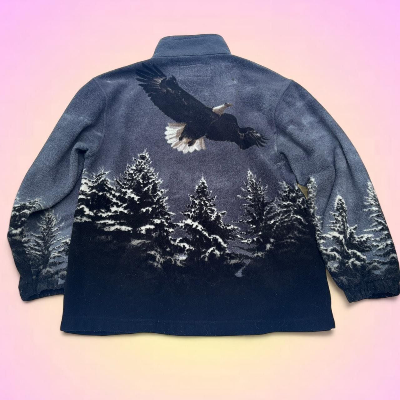 Trail Crest Eagle Forest Print Full Zip Fleece Jacket 3