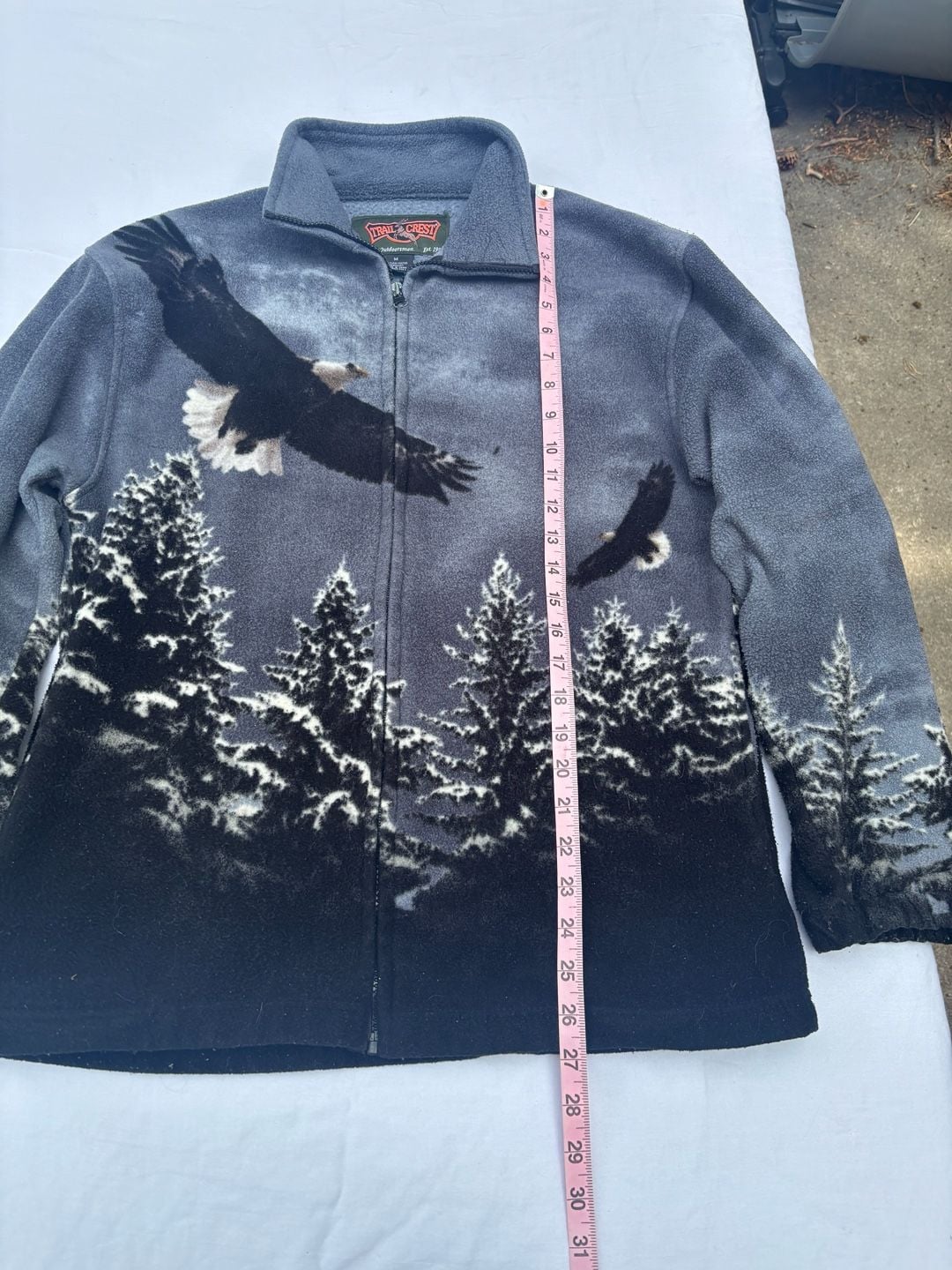 Trail Crest Eagle Forest Print Full Zip Fleece Jacket 5