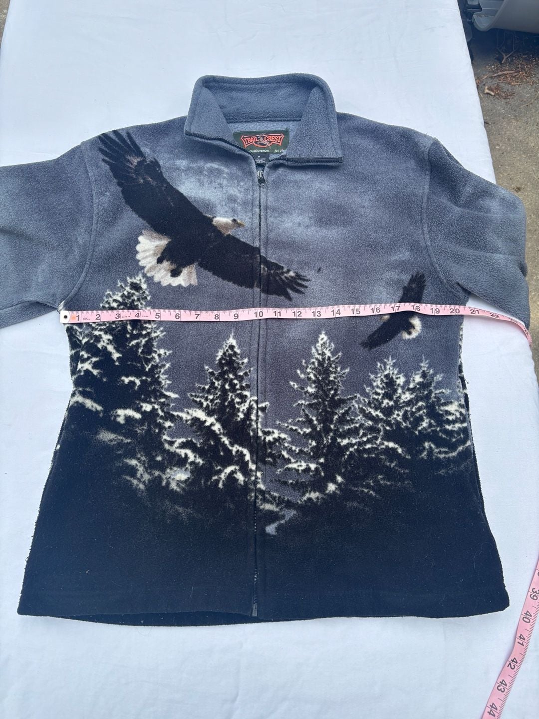 Trail Crest Eagle Forest Print Full Zip Fleece Jacket 6