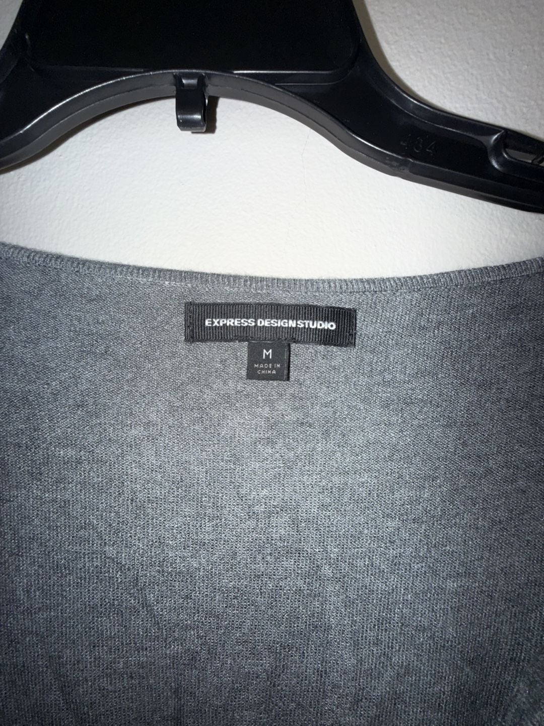 Express Design Studio Gray Sequin Shoulder Cowl Neck Sweater Size M 3