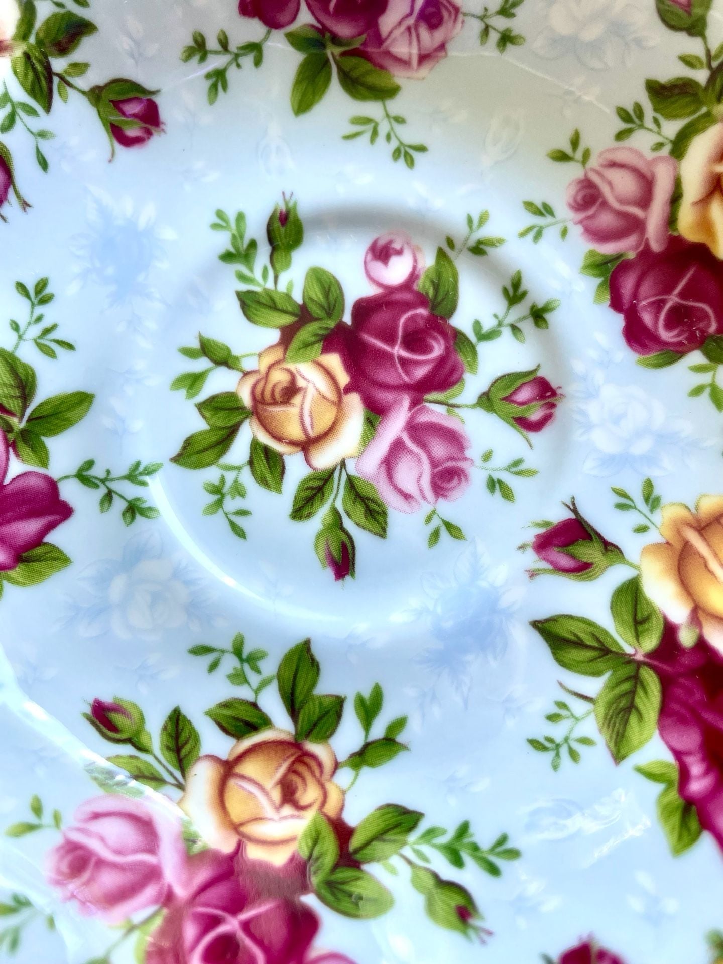 Royal Albert Old Country Roses Blue Damask Tea Cup and Saucer Set 5