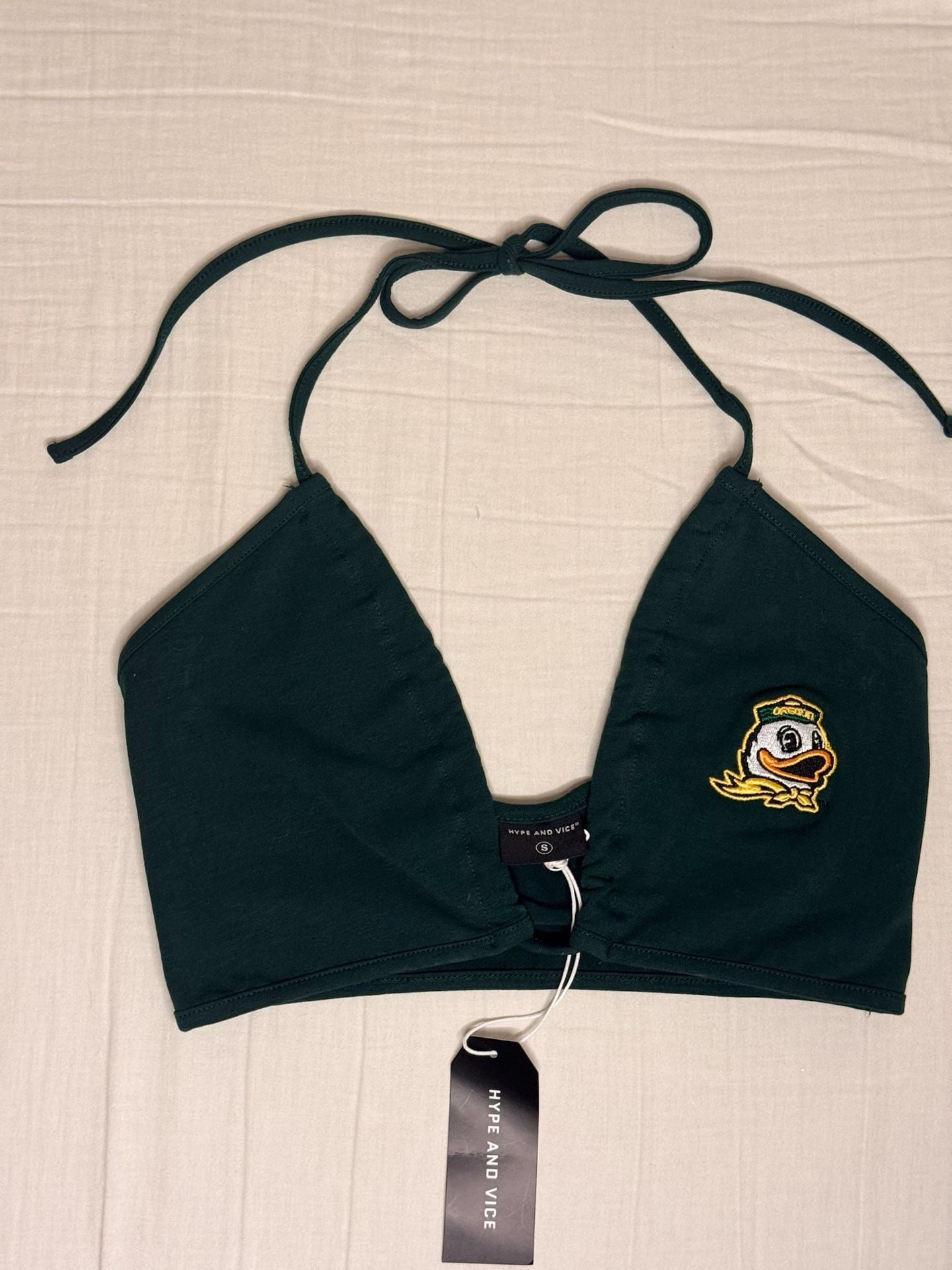 Hype and Vice University of Oregon Ducks Halter Crop Top Size S. 2