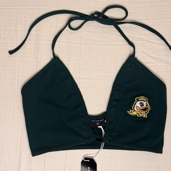 Hype and Vice University of Oregon Ducks Halter Crop Top Size S.
