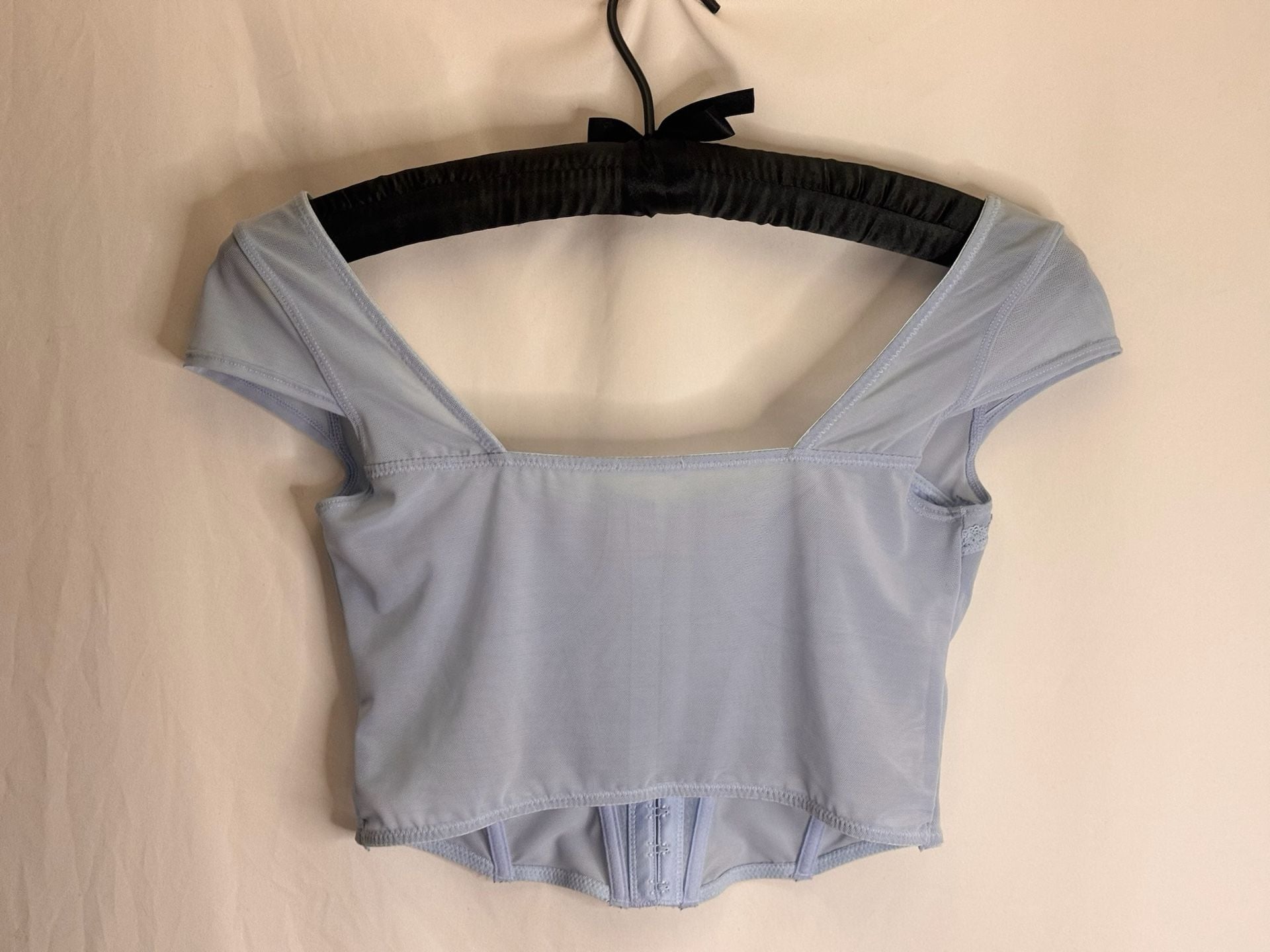 Whimsical fairy Light Blue Mesh Corset Crop Top (maybe Garage brand) 5