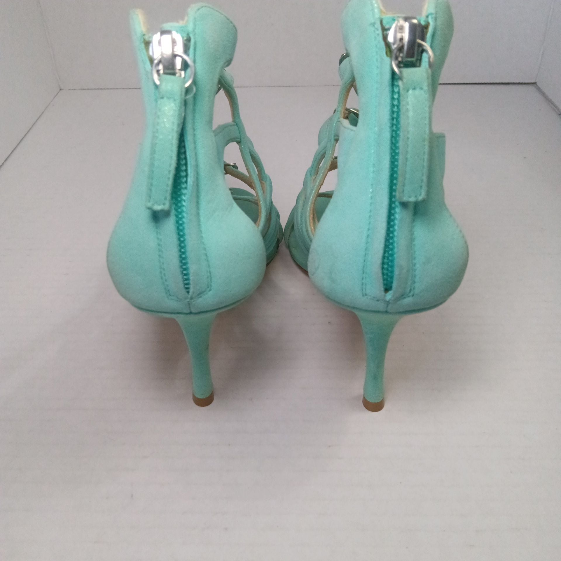 Giuseppe Zanotti Turquoise Suede Strappy Buckle Heels Size 37 Italian and size 7 USA 4