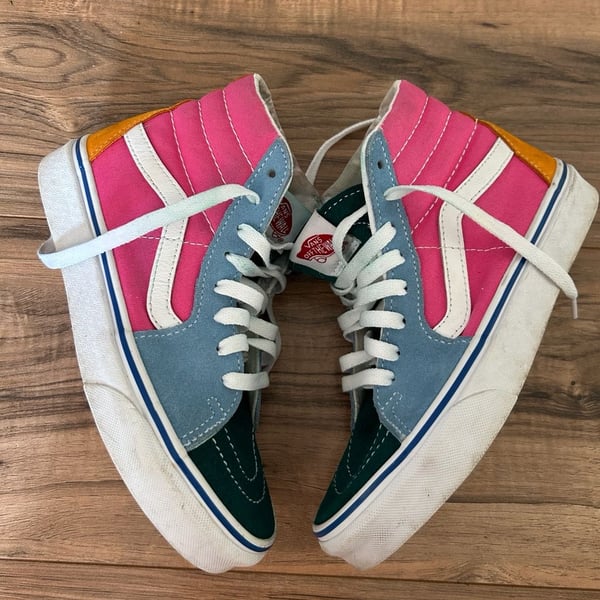 Vans Sk8-Hi Multi-Color High Top Sneakers Size 4.0 Men / 5.5 Women