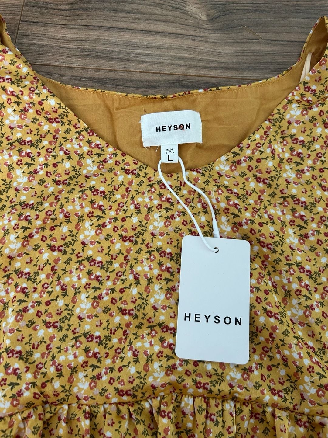 Heyson Floral Long Sleeve Peplum Blouse Size L 4