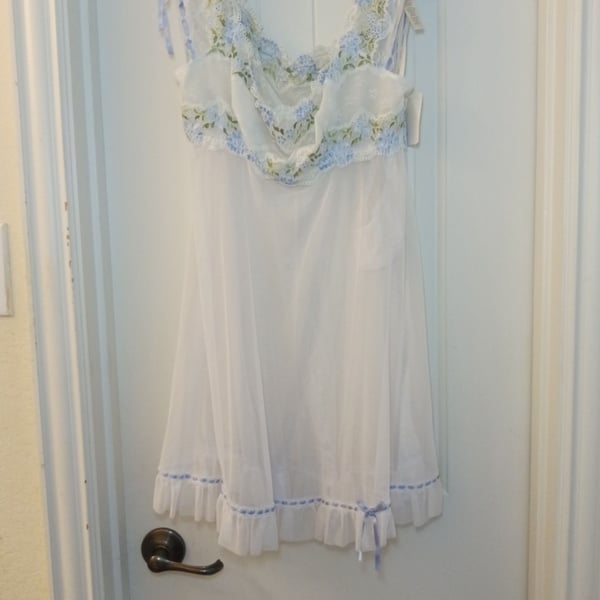 Private Luxuries Vintage Floral Lace Chemise Nightgown Size L