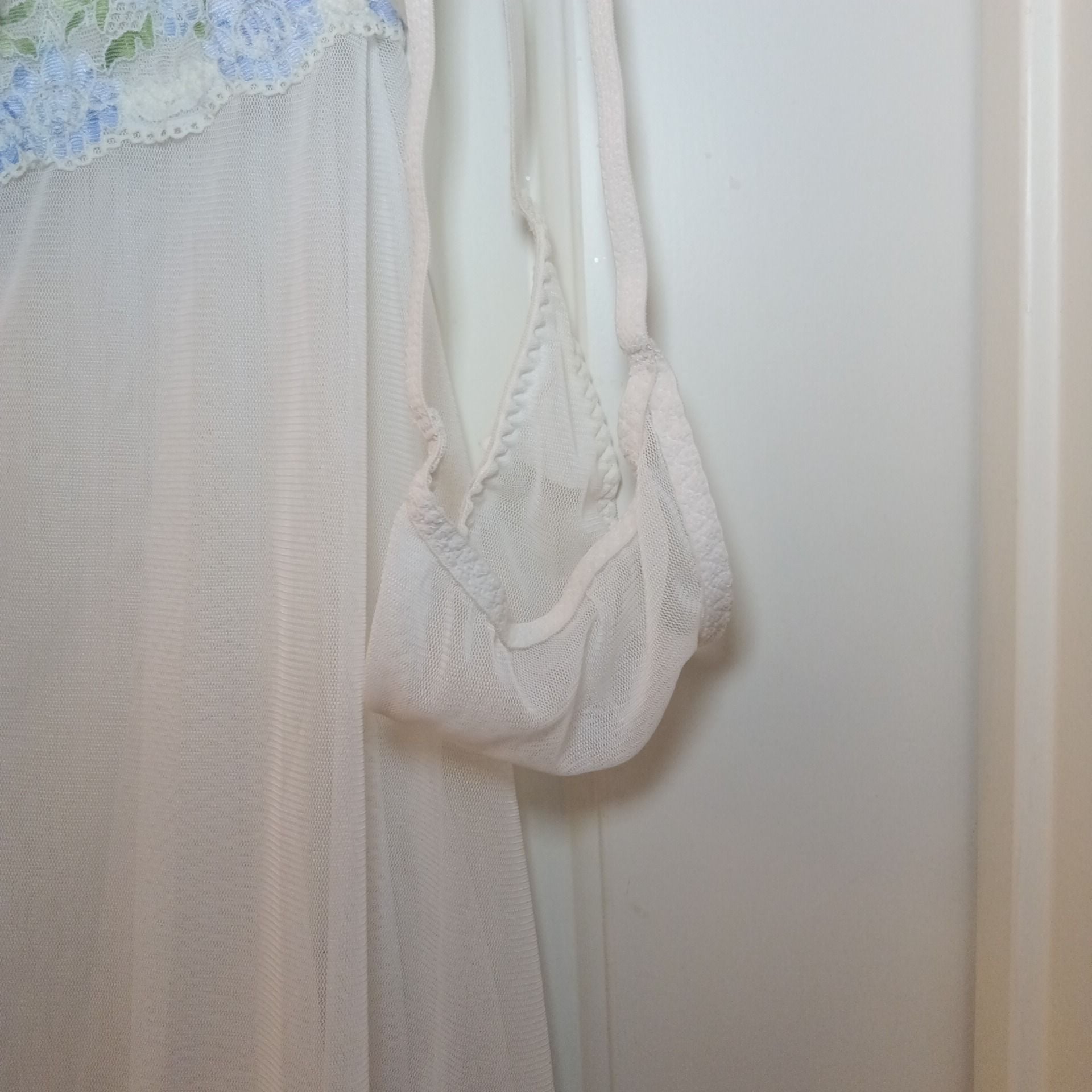 Private Luxuries Vintage Floral Lace Chemise Nightgown Size L 8