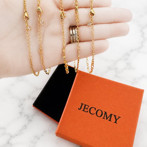 Jecomy Gold Tone Layered Chain Necklace Set