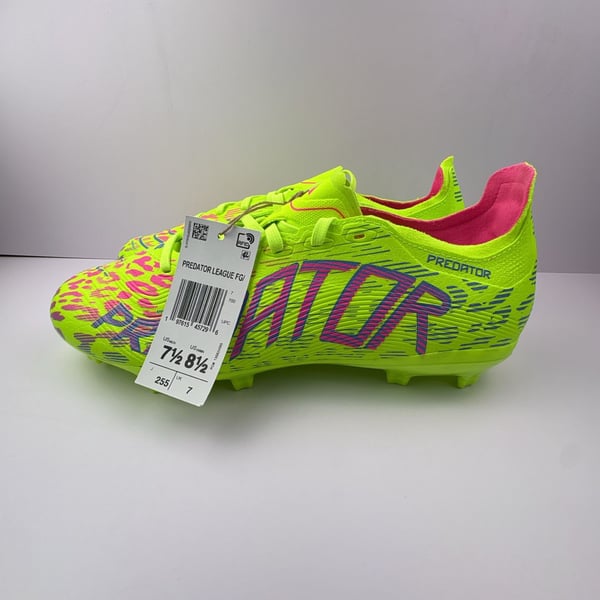 Adidas Predator League FG Soccer Cleats Solar Yellow/Black/Pink Size 7.5