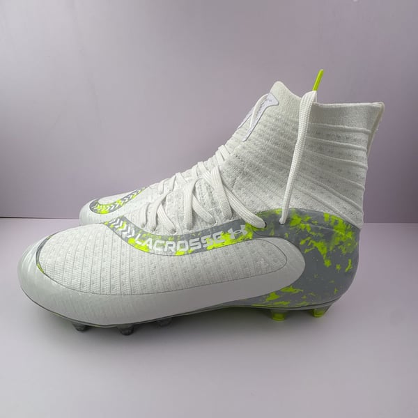Under Armour Highlight Lacrosse Cleats White Neon Yellow size 9.5