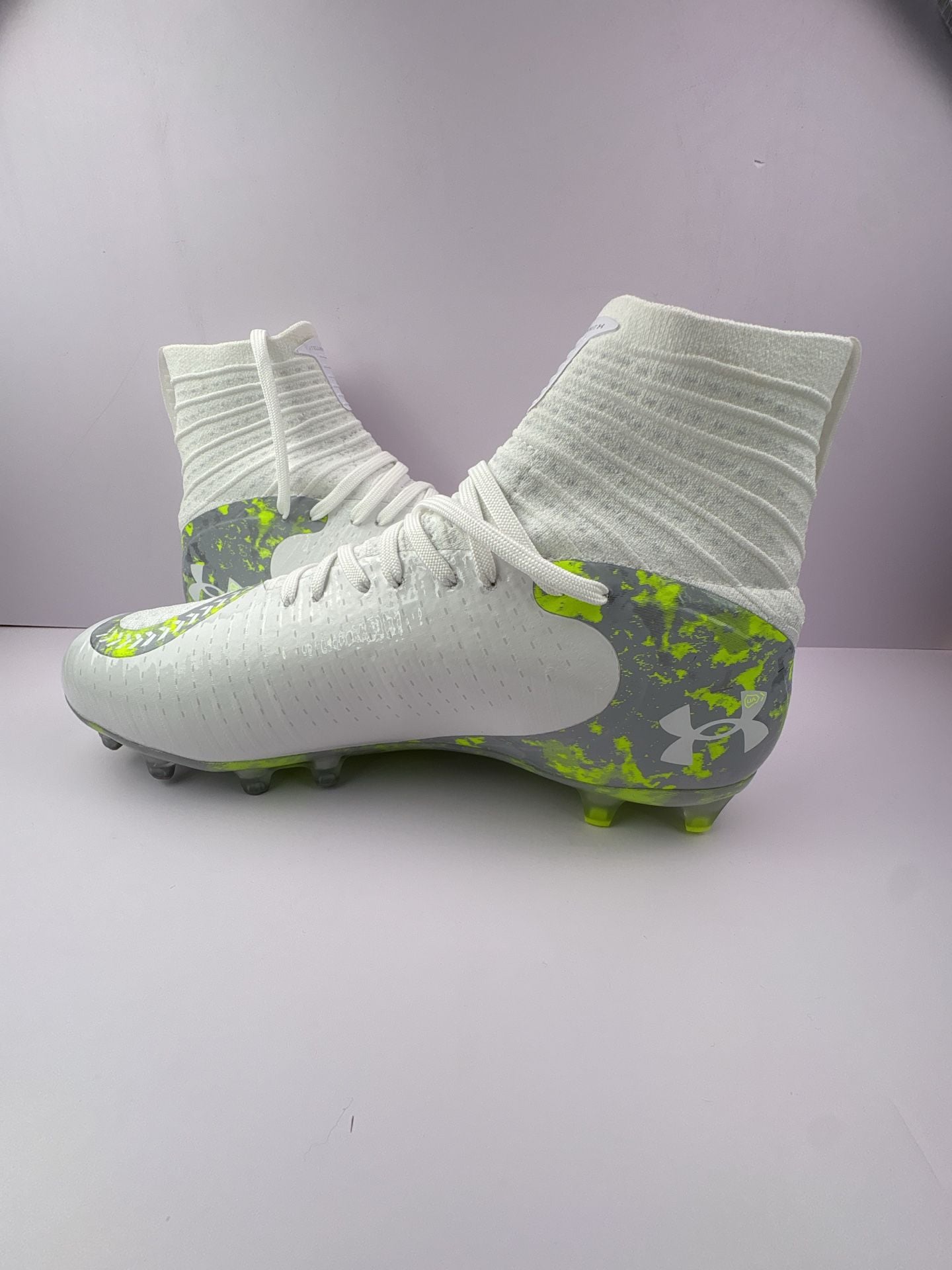 Under Armour Highlight Lacrosse Cleats White Neon Yellow size 9.5 7