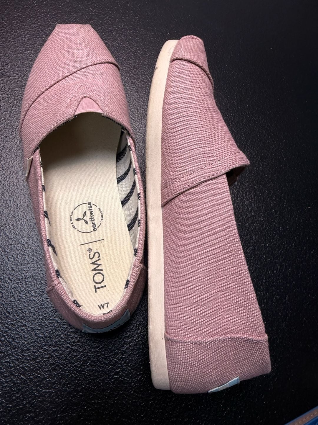 TOMS Earthwise Women's Pink Canvas Alpargata Slip-On Shoes Size W7 2