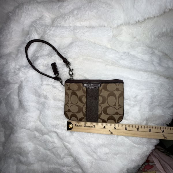 Coach Signature C Canvas and Leather Wristlet Pouch