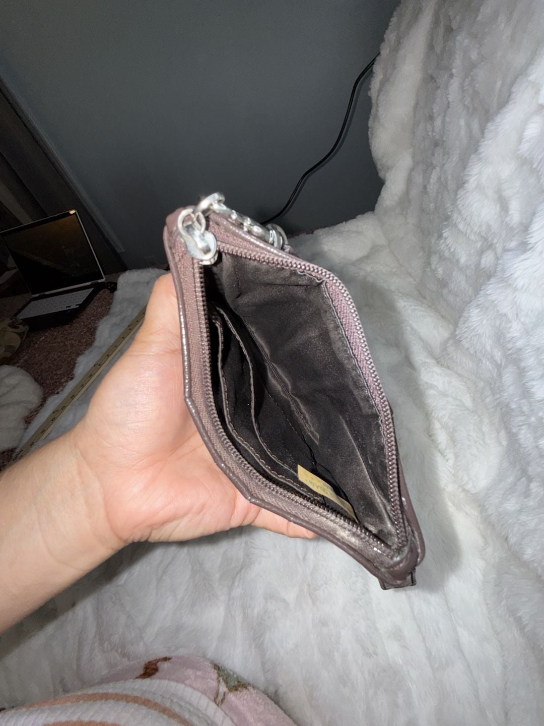 Coach Signature C Canvas and Leather Wristlet Pouch 6