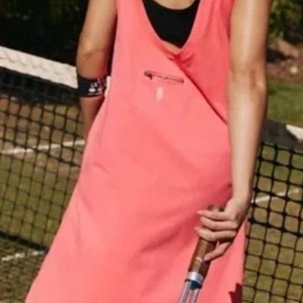 Free People Movement Hot Shot  Electric Sunset  Coral Tunic Tank Dress Size M 