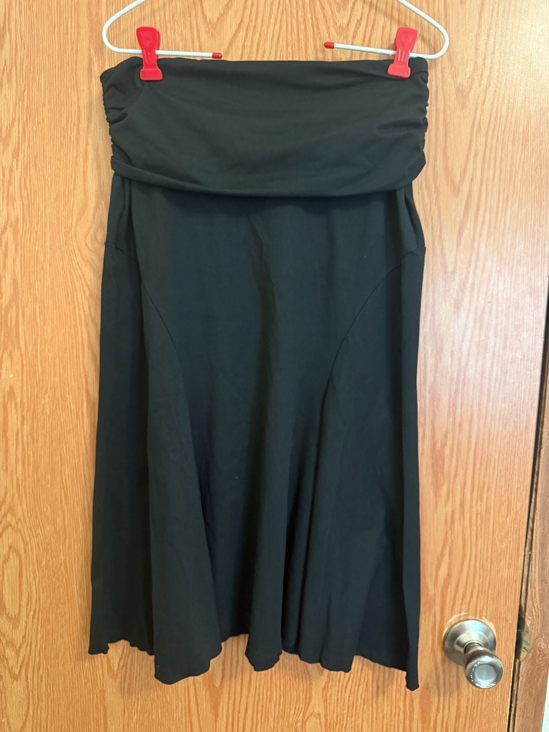 Black Fold-Over Waist Skirt Size S 2