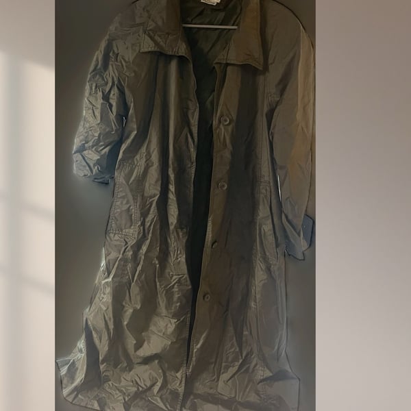 Cristina Vintage Rubberized Nylon Trench Coat Size 7/8