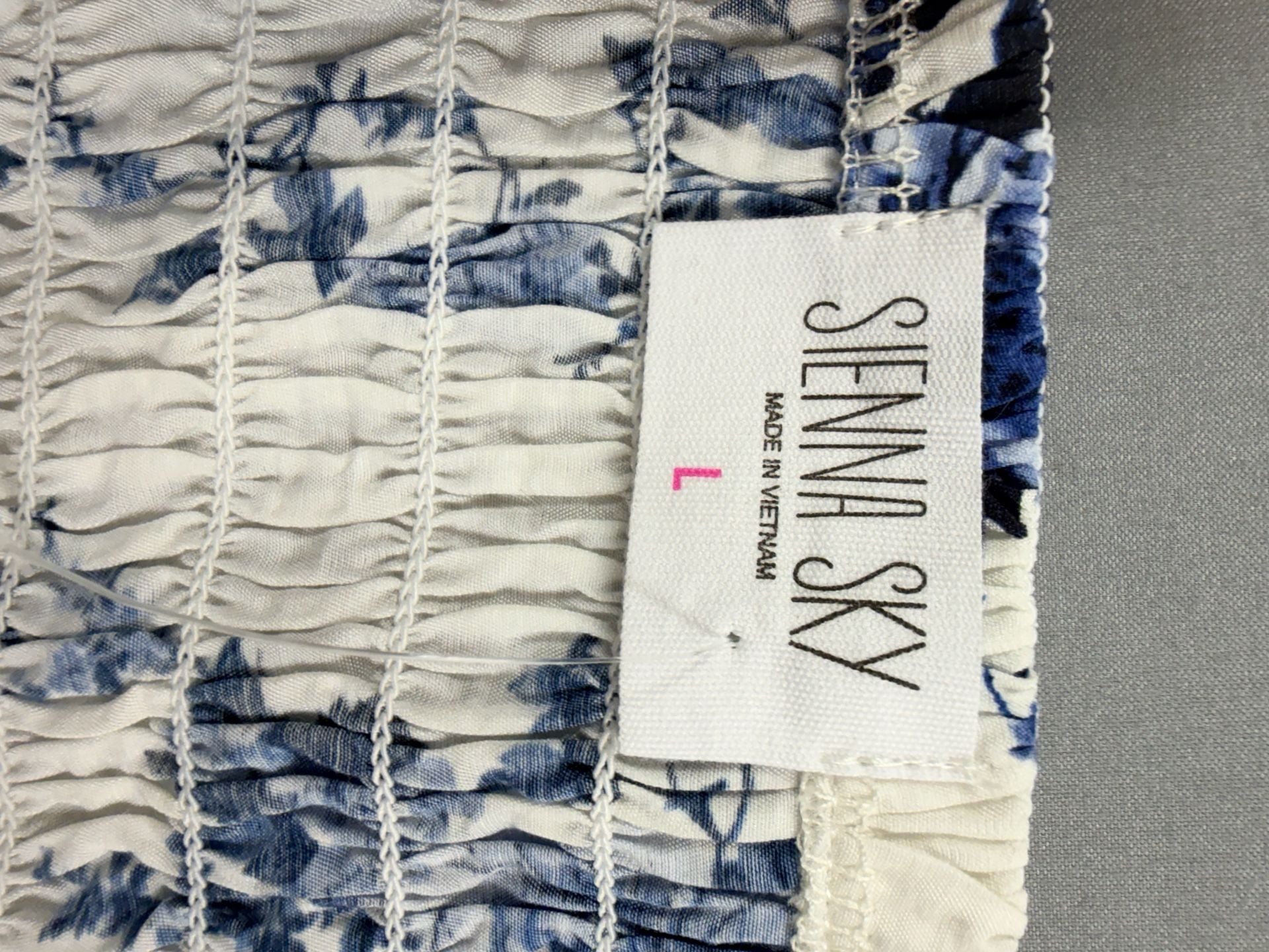 Sienna Sky Blue Floral Strapless Corset Top Size L 4