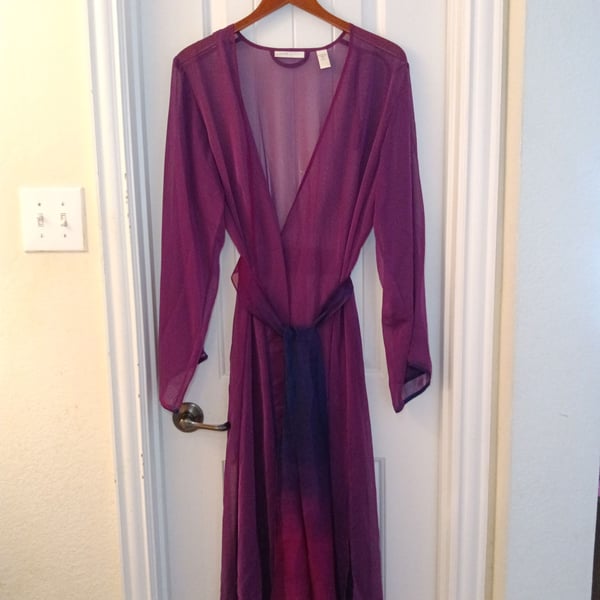 Valerie Stevens Sheer Purple Robe Size M