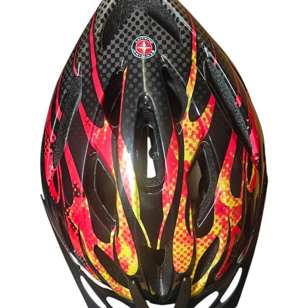Schwinn Thrasher Child Bike Helmet Black Red Flame