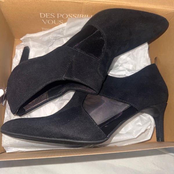 LifeStride Annette Black Mesh Pointed Toe Heels Size 8W