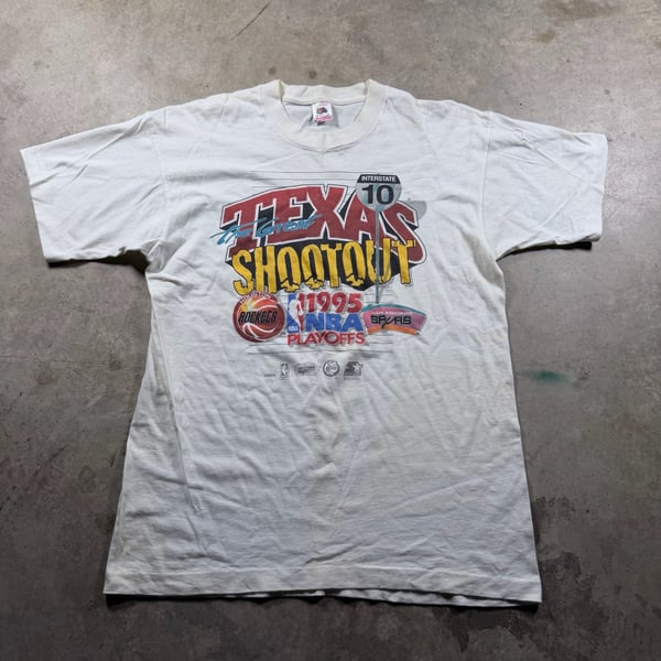 VTG 95 NBA Playoffs Texas Shootout Houston Rockets San Antonio Spurs Large Shirt