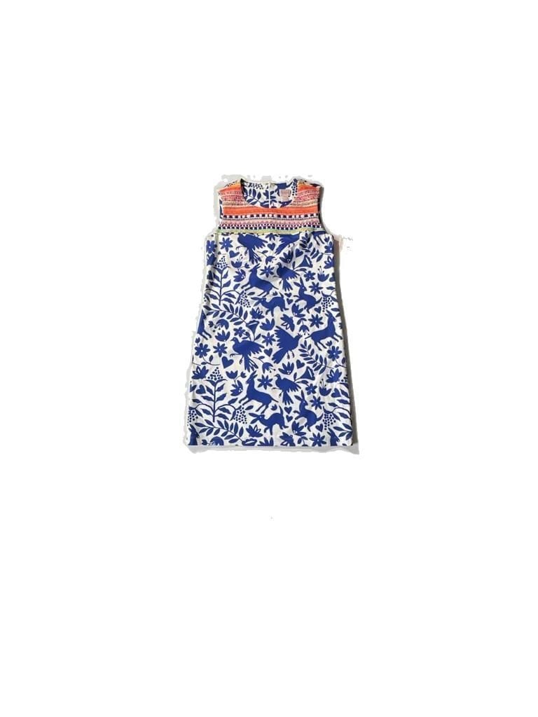 Persifor Sleeveless Shift Dress Size S Blue White Animal Print 2