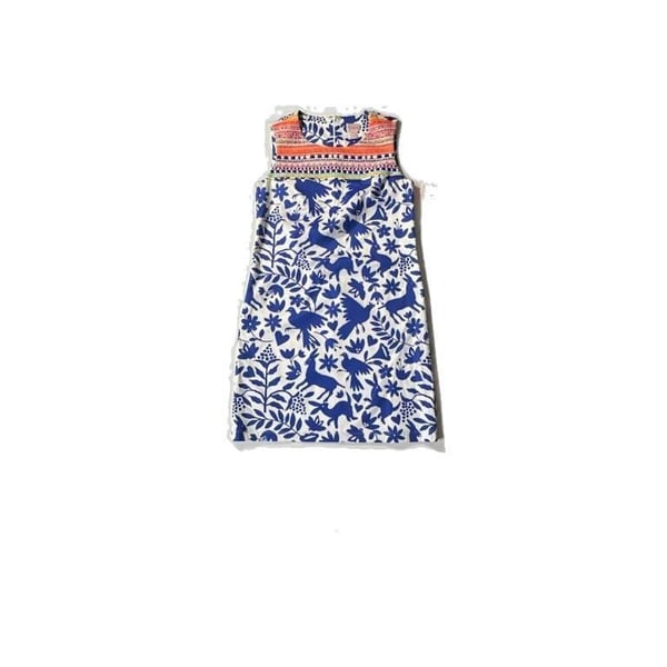Persifor Sleeveless Shift Dress Size S Blue White Animal Print