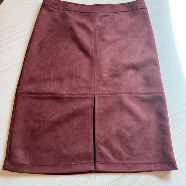 A New Day Women's Faux Suede Midi Skirt Burgundy Size XL