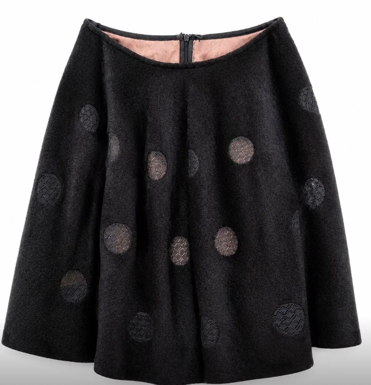 Alaia Polka Dot Lace Applique Skirt - size 40 2