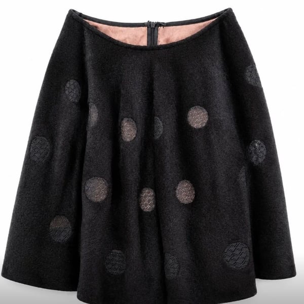 Alaia Polka Dot Lace Applique Skirt - size 40