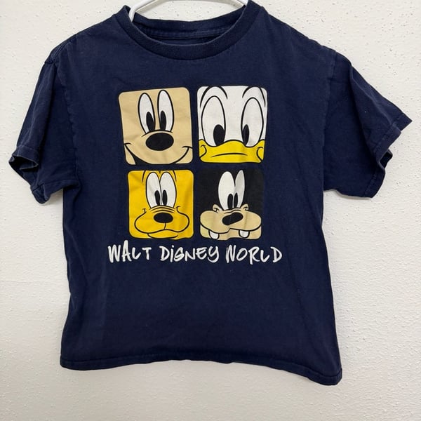 Disney Walt Disney World Character Faces T-Shirt Navy Blue Size M