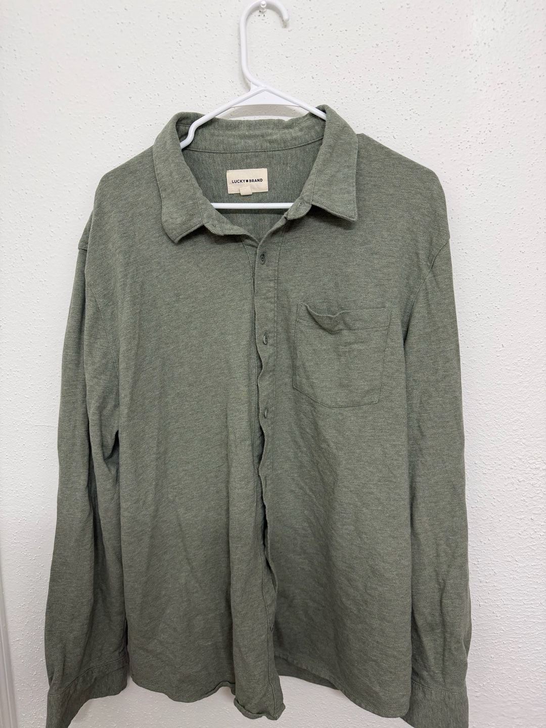 Lucky Brand Long Sleeve Button Down Shirt Olive Green 2