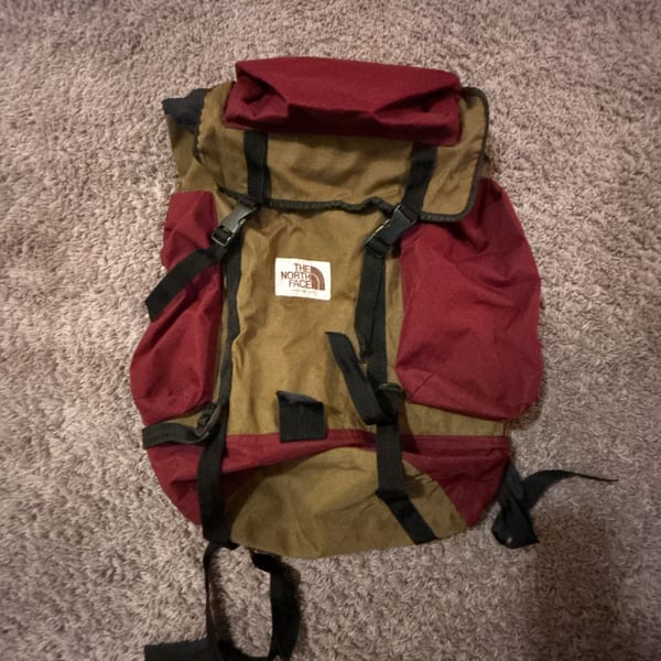 Vintage The North Face Brown and Maroon Hiking Backpack