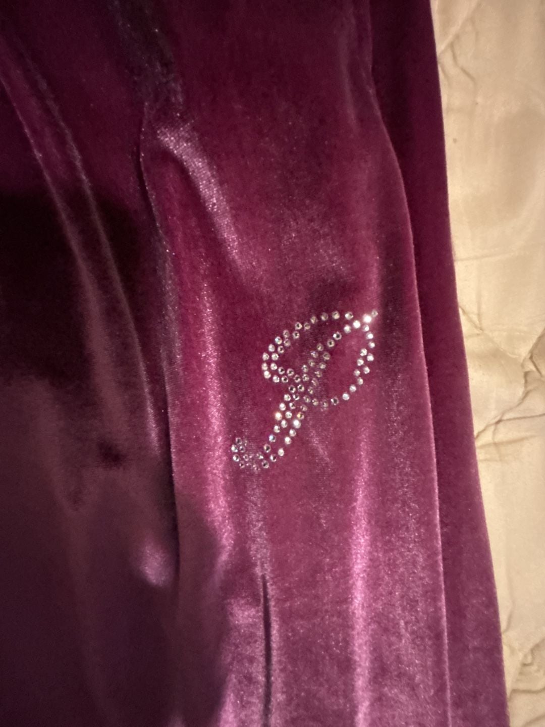 Victoria's Secret PINK Velour Rhinestone Logo Lounge Pants Size M 4