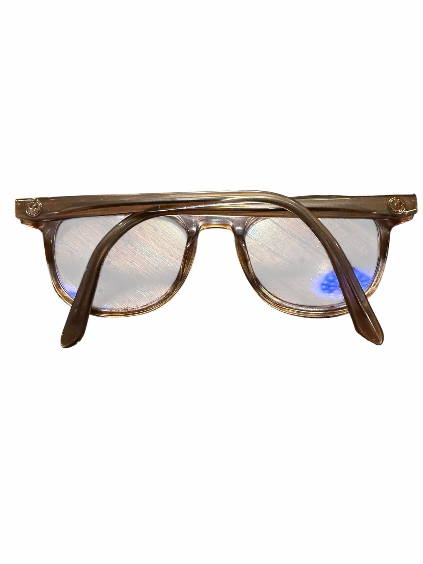 Dragon DR2035 51-20-145 Eyeglasses Frames Clear Translucent brown acetate frame with gold-tone accents 3