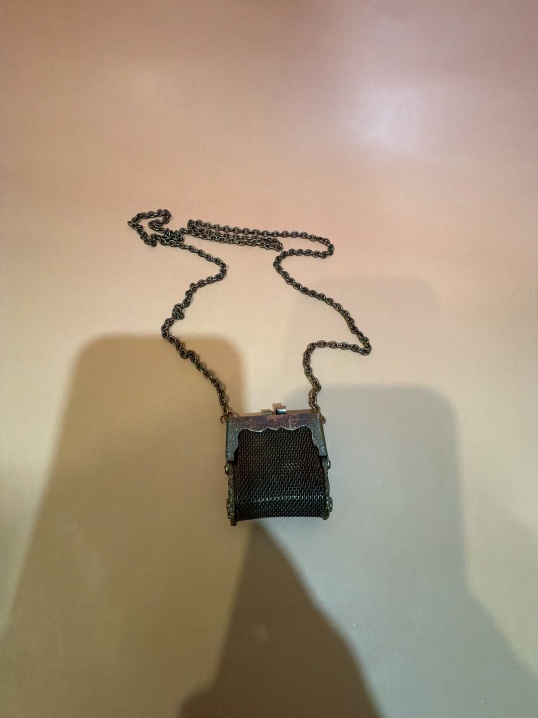 Vintage Whiting & Davis Miniature Mesh Purse Necklace 2