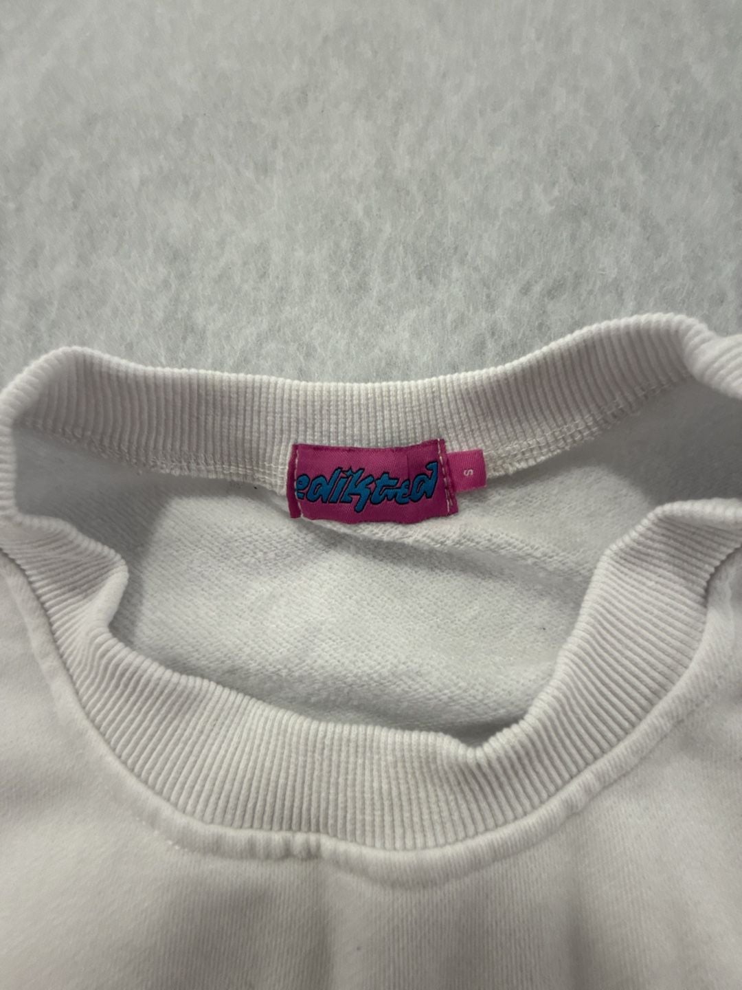 Edikted 90210 Los Angeles Cropped Sweatshirt White Size S 4