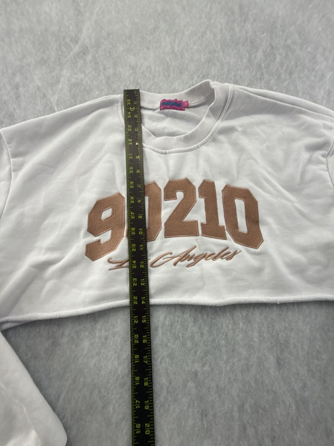 Edikted 90210 Los Angeles Cropped Sweatshirt White Size S 5
