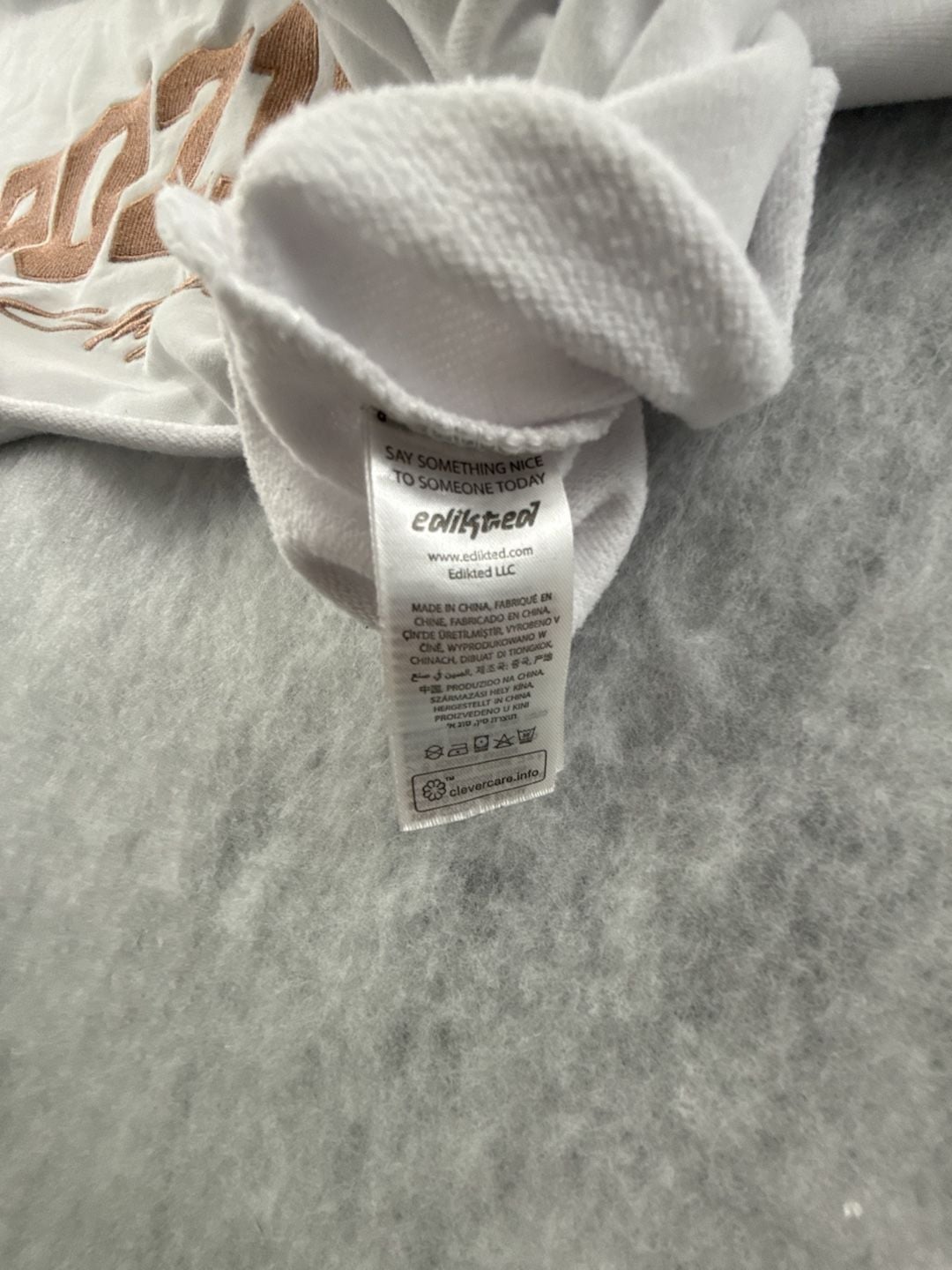 Edikted 90210 Los Angeles Cropped Sweatshirt White Size S 7