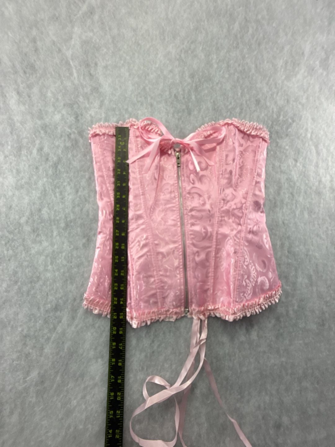 Womens Pink Brocade Corset Top Size M Cosplay Renaissance Fair Sexy 4
