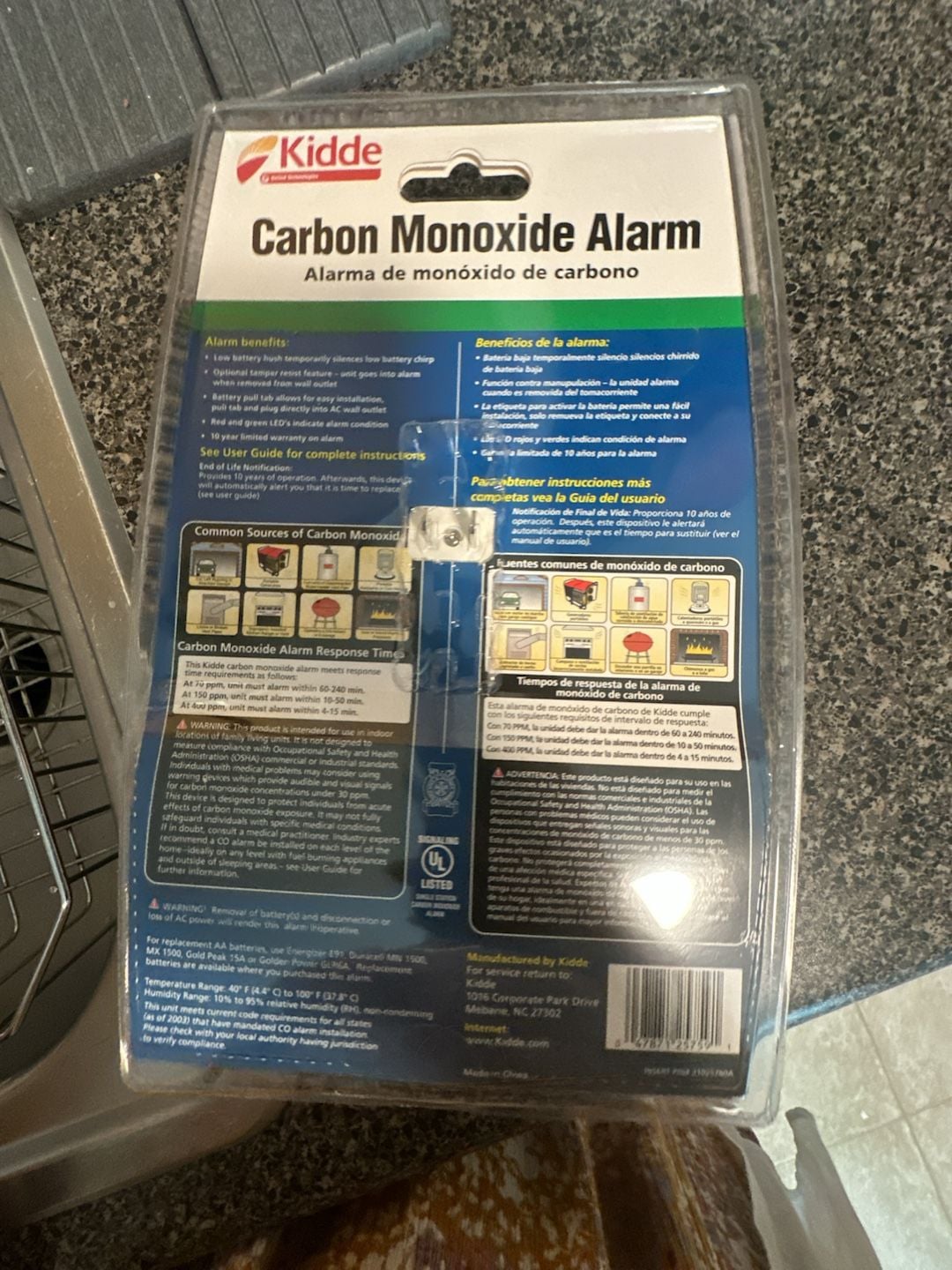 Kidde Carbon Monoxide Alarm Plug-In Model KN-COB-DP2 2