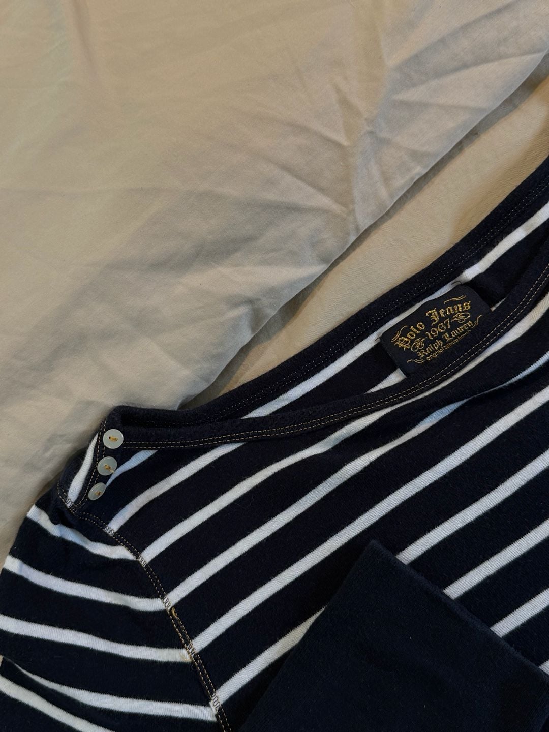 Polo Jeans Ralph Lauren Striped Long Sleeve Boat Neck Shirt 3